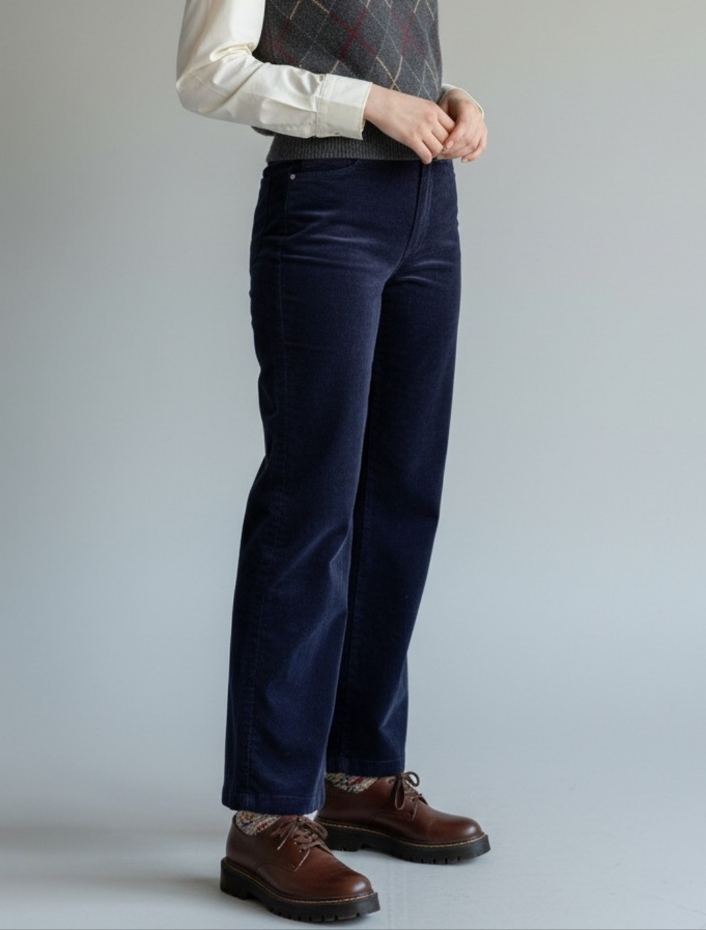 Babaton Navy Corduroy Pants